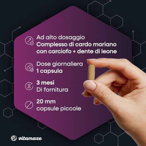 Vitamaze® Milk Thistle Complex 6000mg Purificatore di Fegato in Vegane 90 Capsuletti