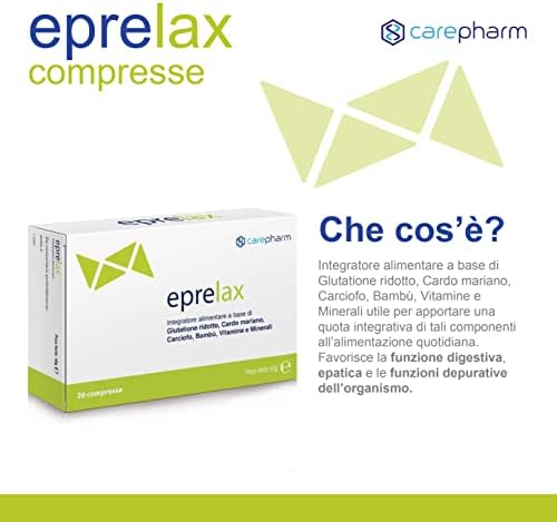  Eprelax 20 Tablette di Supplimento Nutrientico Antioxidante con Glutathione, Cardiaca Sempione, Cardiaca Artichoke e Mi