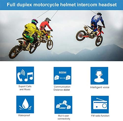  Auricolare Bluetooth per Moto M7, Interfono per Casco Moto per Sportivi, Adatto per Motoristi 
| Auricolare Bluetooth p