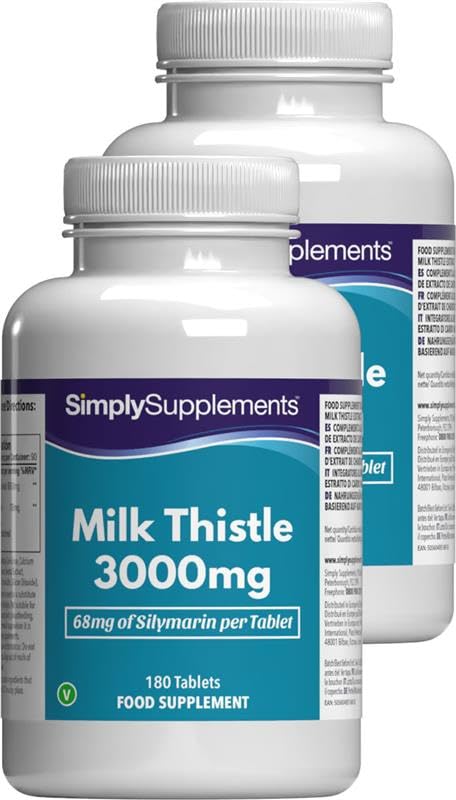 Milk Thistle 3000 mg | Potente Supplimento Erbale | Adatto ai Vegani e Vegetariani | 360 Tablet = 6 Mese Rifornimento | 